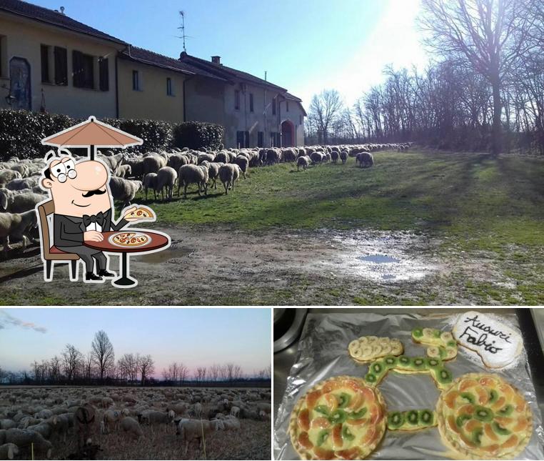 La esterno e cibo del ristorante