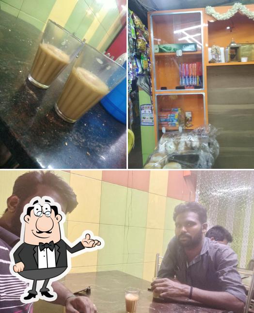 Check out the image showing interior and beverage at Ethiraj Tea kadai bench