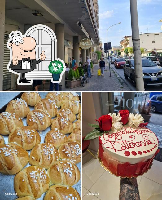 La esterno e cibo del ristorante