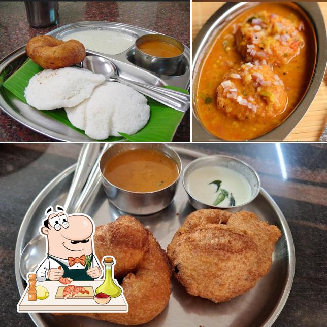 Shrimp and grits at SAILEELA VEG RESTAURANT