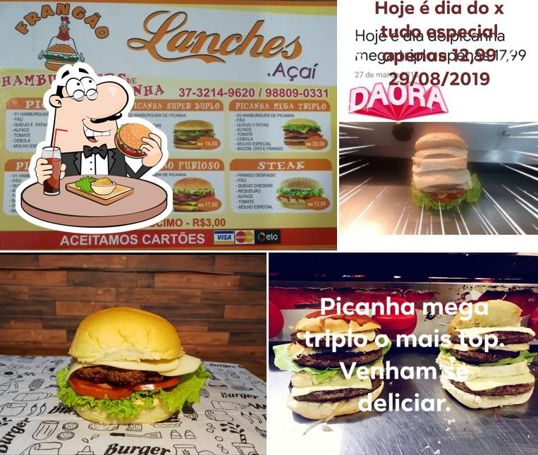Os hambúrgueres do Frangão Lanches irão saciar diferentes gostos