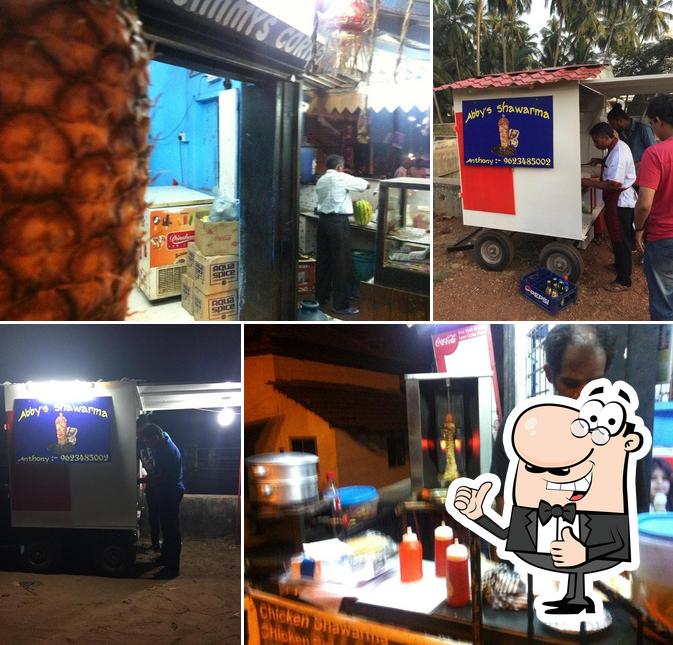 Look at the picture of shawarma & fresh juice, fruit salads