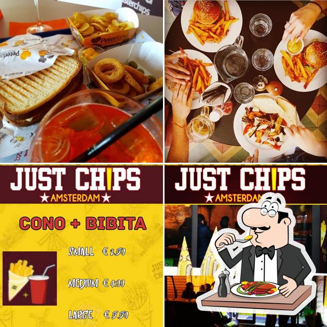 Tra le varie cose da Just Chips Amsterdam si possono trovare la cibo e esterno