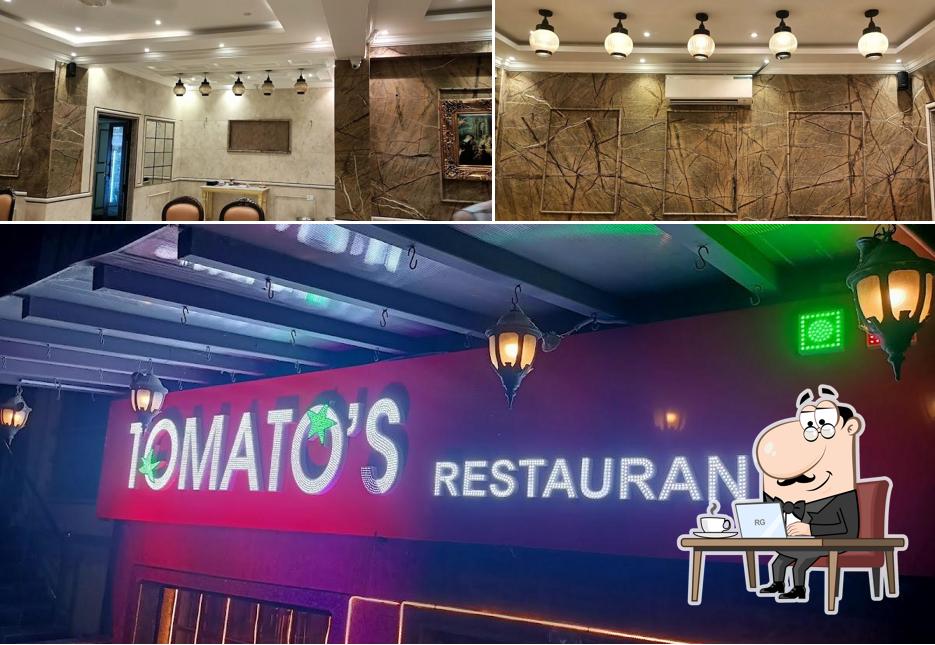 The interior of Tomatoes Restaurant