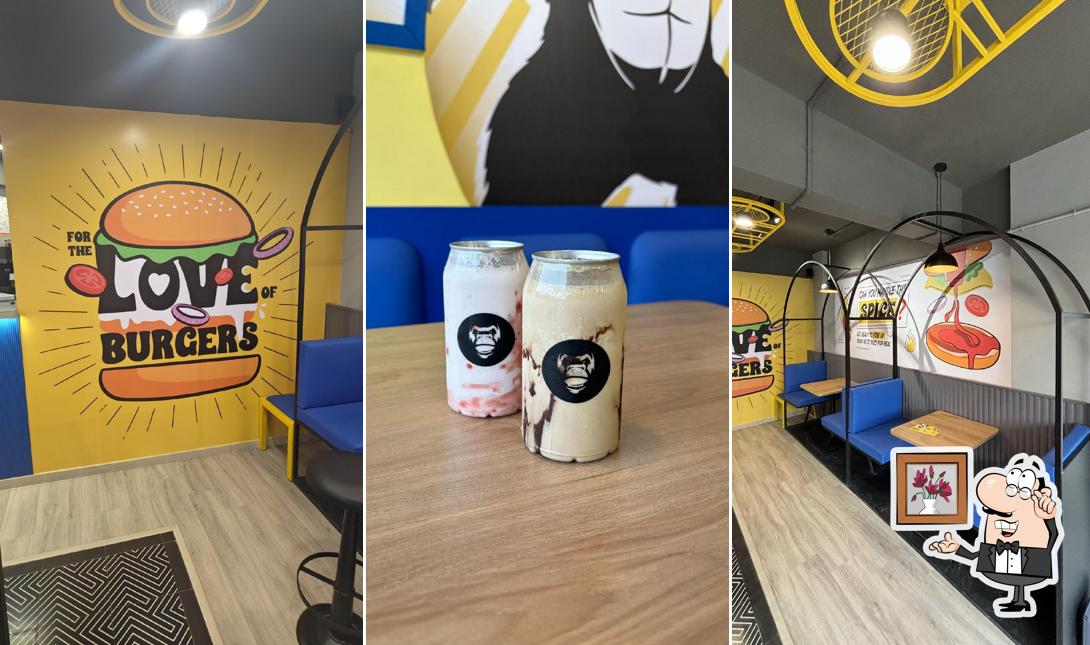 Take a seat at one of the tables at Burger Beast