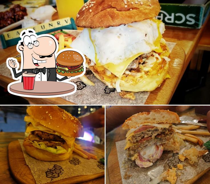 Order a burger at OldSkool Café & Diner