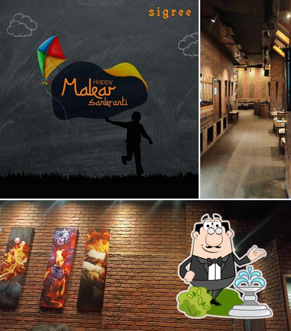 The restaurant's exterior and blackboard