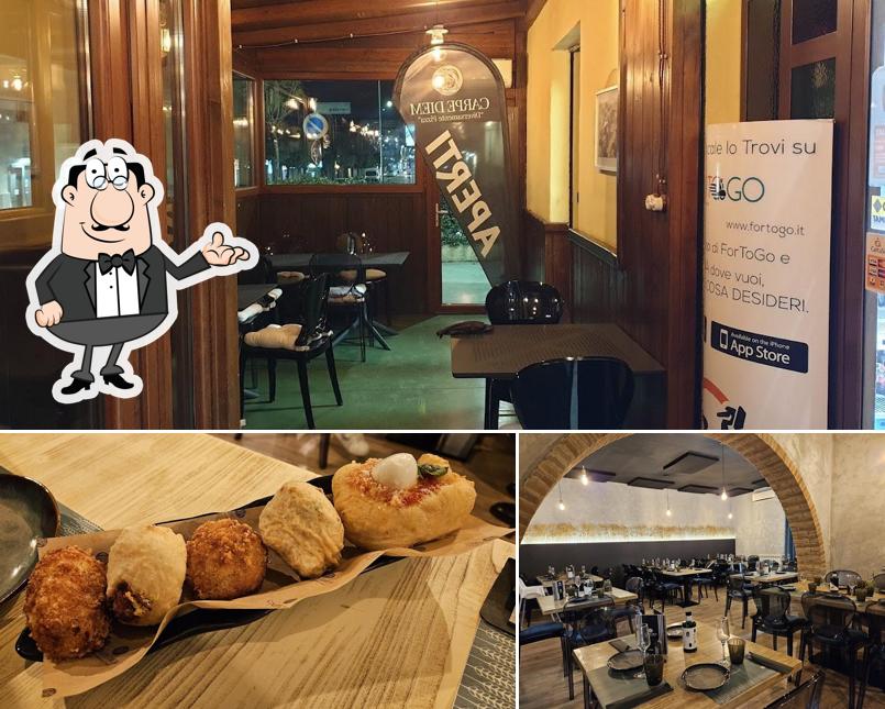 Guarda la foto che raffigura la interni e cibo di Carpe Diem "Diversamente Pizza"