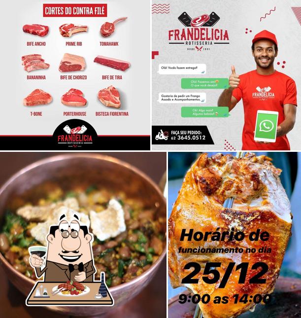 Pratos de carne são oferecidos no Frandelícia Flamboyant