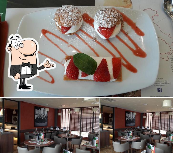 La intérieur et fruit de mer du restaurant
