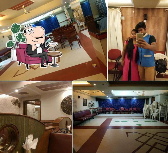 Take a seat at one of the tables at Gokul Kuteera