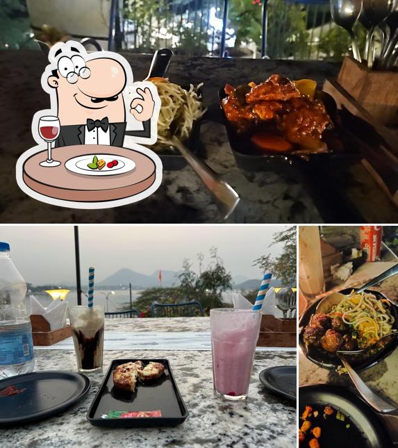 Food at Seven Lakes Cafe and Restaurant-Best Lake View restaurant in Udaipursantorini vibes in udaipur Rooftop Cafe with Lake View