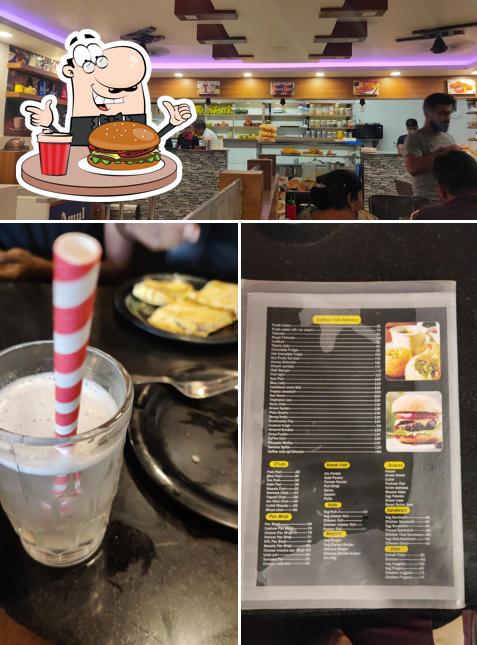 Order a burger at Coffee Club