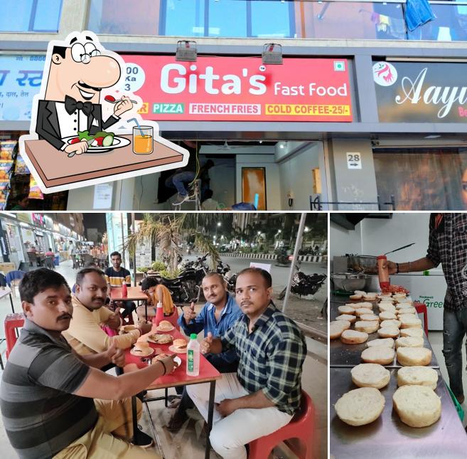 Among various things one can find food and exterior at Gita's Fast Food - Dindoli