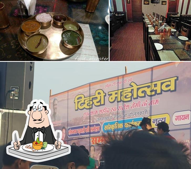 This is the picture showing food and interior at Garh Bhoj