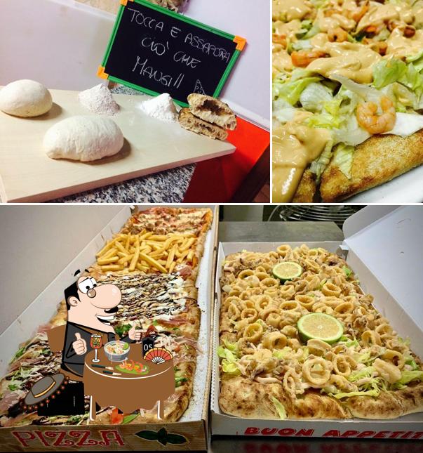 Tra le diverse cose da Pizzeria Lievito E Sale Pizza D'Asporto Forno a Legna Servizio a domicilio Gratuito Solarino si possono trovare la cibo e interni
