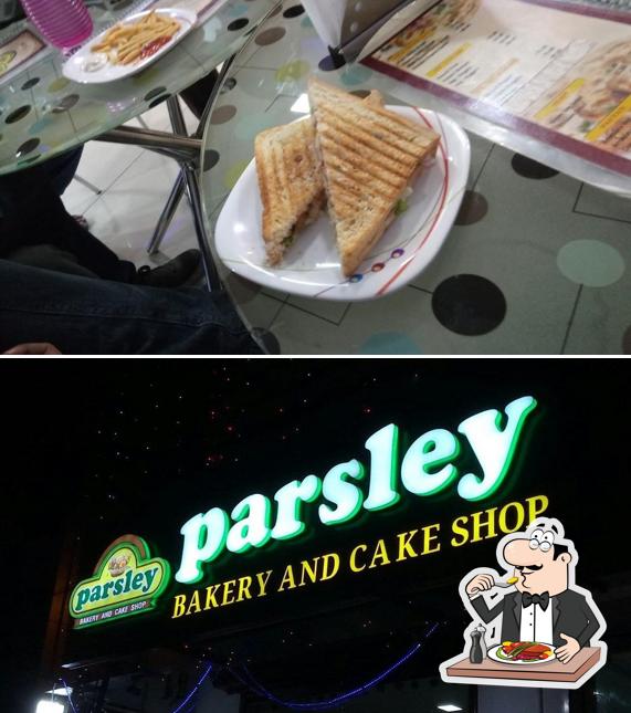 Food at Parsley bakery and cake shops