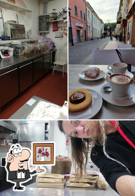 Questa è la foto che raffigura la interni e cibo di Pasticceria Le Delizie