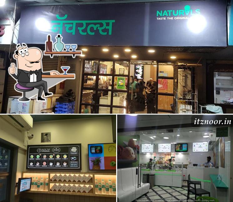 Take a seat at one of the tables at Naturals Ice Cream