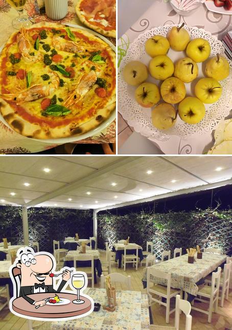 Tra le diverse cose da Trattoria Pizzeria Antica Bologna si possono trovare la cibo e interni