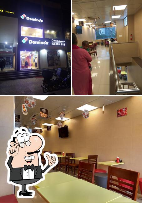The interior of Domino's Pizza M.G. Mall, Sonipat
