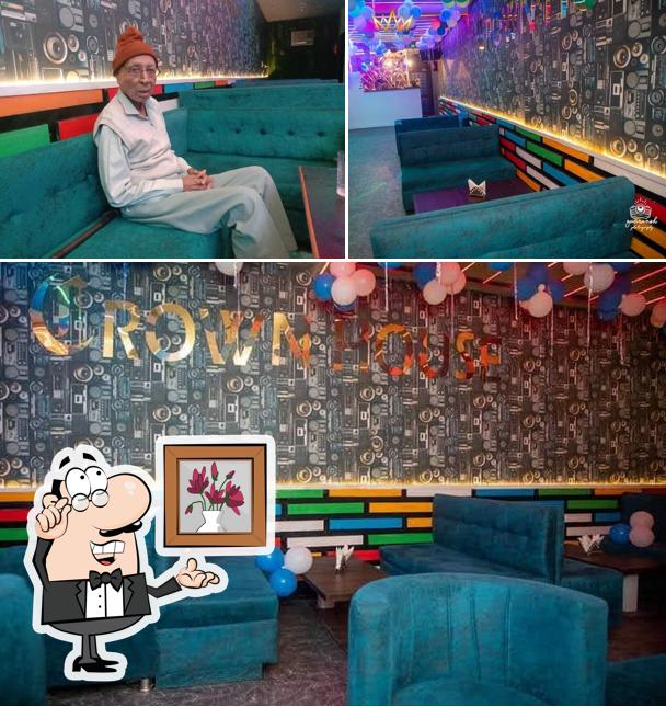 Check out the image showing interior and exterior at Crown house cafe and lounge
