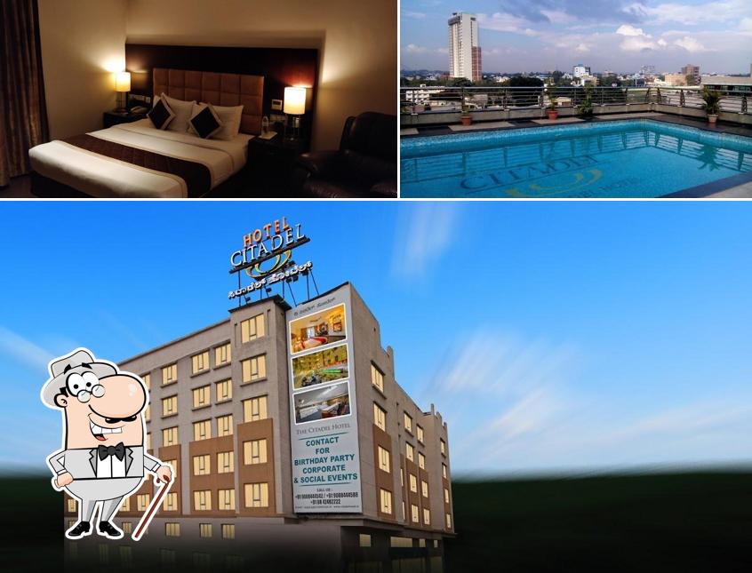 Take a look at the photo showing exterior and interior at Citadel Sarovar Portico