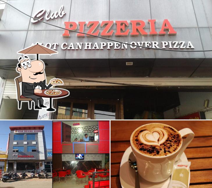 Among various things one can find exterior and beverage at Club Pizzeria