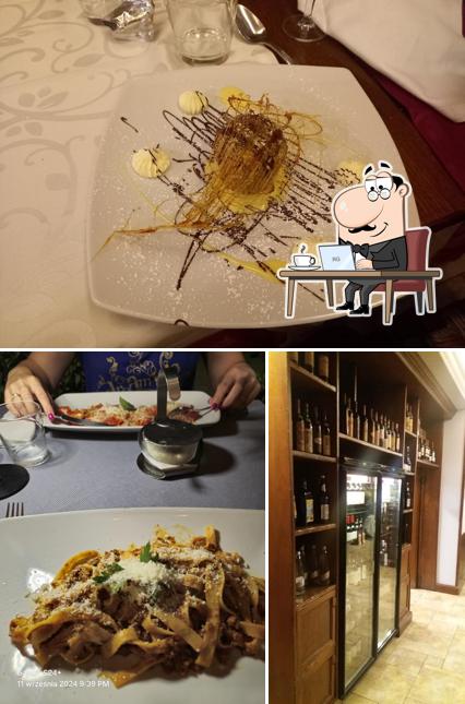 Dai un’occhiata alla foto che presenta la interni e bevanda di Ristorante Pizzeria Il Gustaiolo