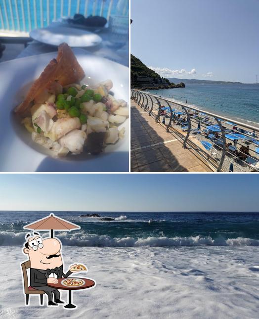 Guarda la foto che mostra la esterno e cibo di Lido con Ristorante Cala Sangrioli