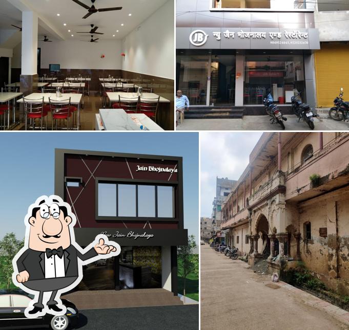 The photo of New Jain Bhojnalaya’s interior and exterior