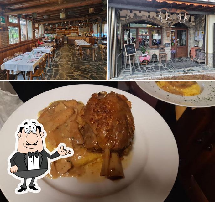 La interni e cibo del ristorante