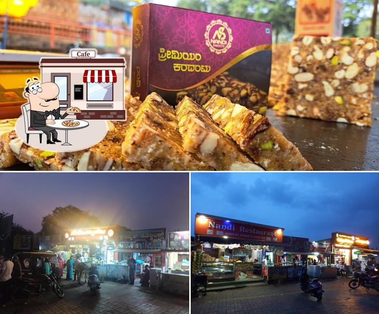 This is the photo showing exterior and food at Nandi Restaurant