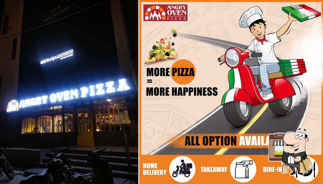 The exterior of Angry Oven Pizza
