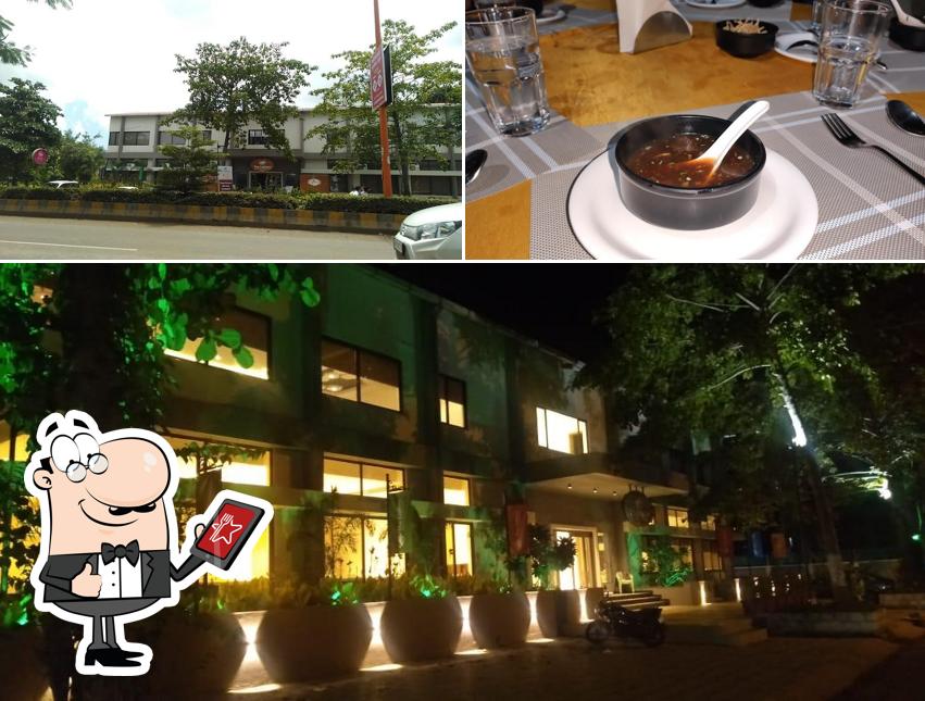 Take a look at the image displaying exterior and food at The Callisto-Multi Cuisine Restaurant & Bar in Nashik