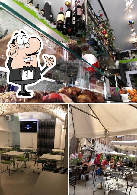 Tra le diverse cose da Caffè Vannucci si possono trovare la interni e vino