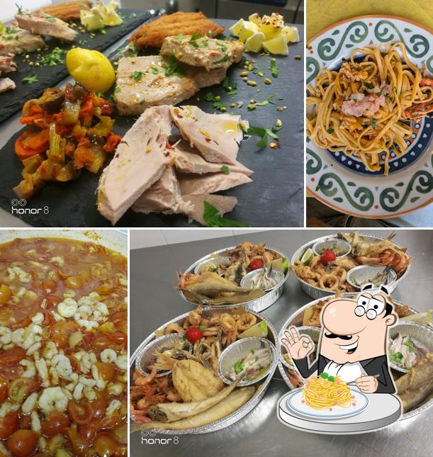 Spaghetti alla carbonara al Jonica Pesce Puglisi - Trattoria di Pesce e Pescheria