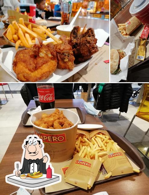 Assaggia le patatine fritte a Pollo Campero