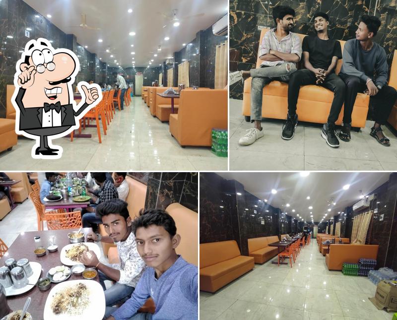 The interior of Ravi teja Restaurant