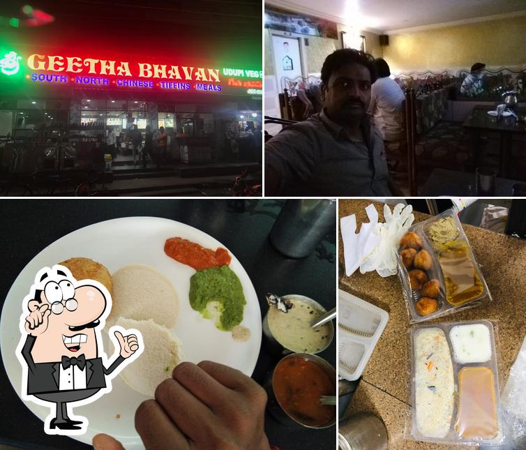 The restaurant's interior and food