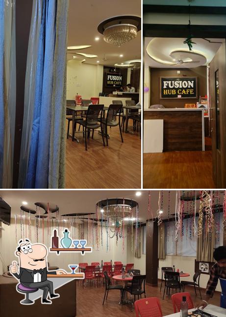 The interior of Fusion hub cafe & restro