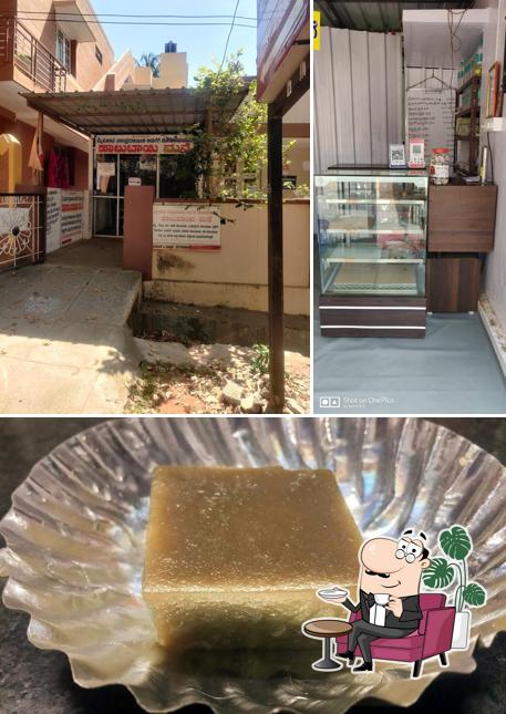 The restaurant's interior and food