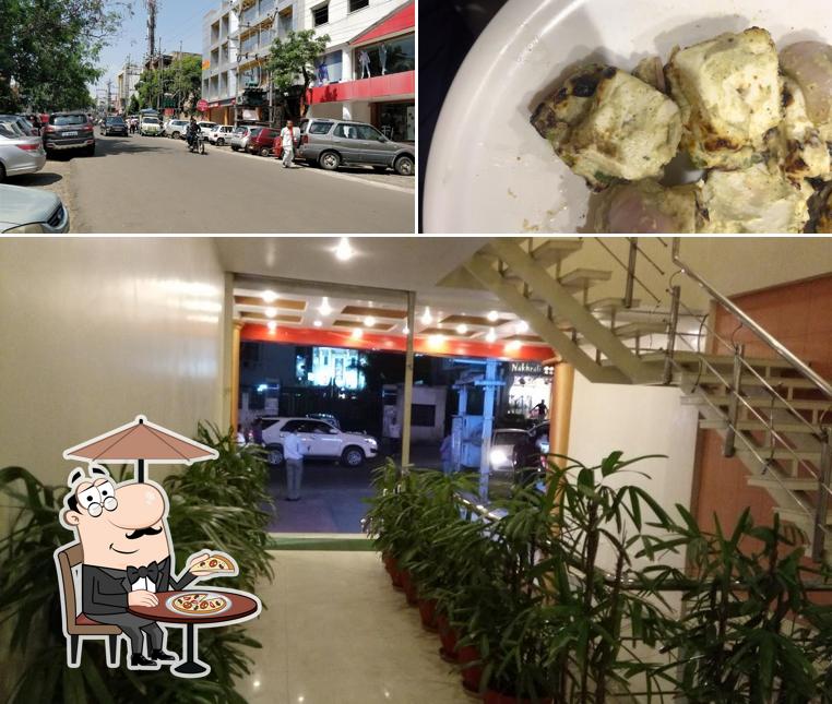 The restaurant's exterior and food