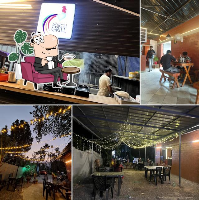 The interior of Porch Grill