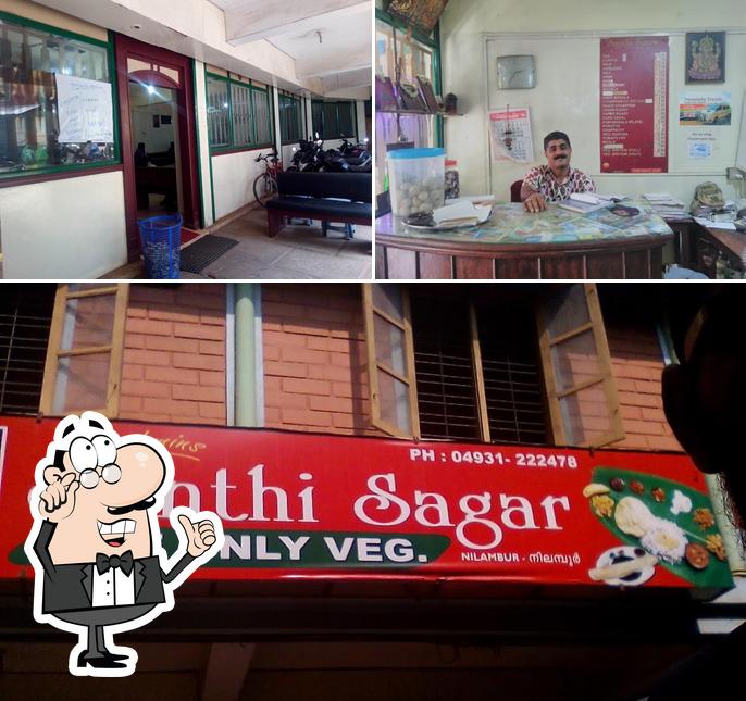 The interior of Hotel Santhi Sagar