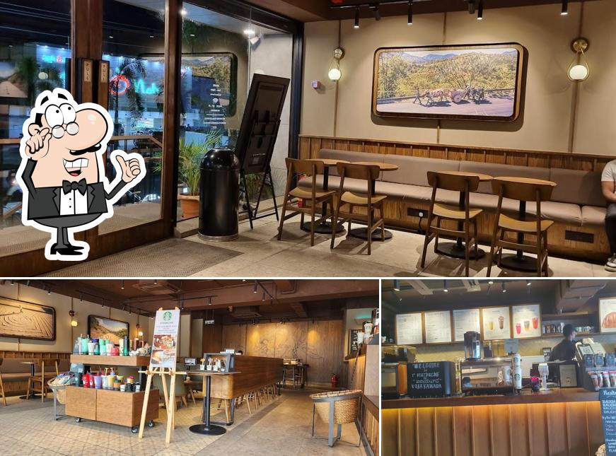 The interior of Starbucks