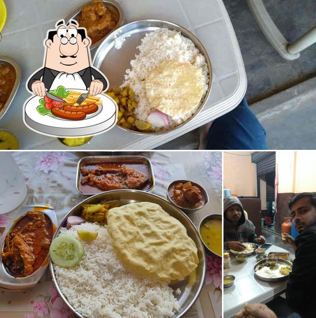 The restaurant's food and dining table