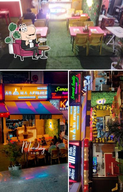 Take a seat at one of the tables at Aroma Affairs