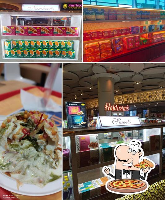 Get pizza at Haldiram's