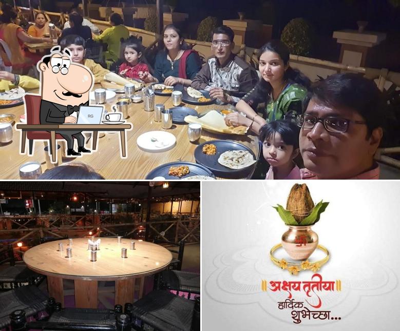 Check out the image displaying interior and food at Harmony Garden Restaurant